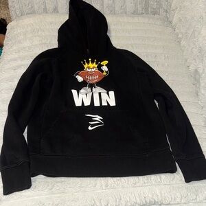 Nike Medium Black Hoodie with Crowned Football Graphic